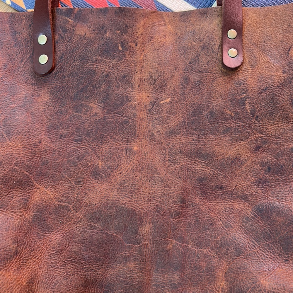 Hawks and Doves leather tote - Picture 3 of 7
